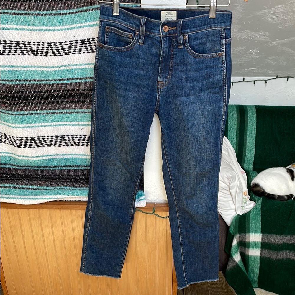 J Crew vintage straight dark blue jeans women's size 25